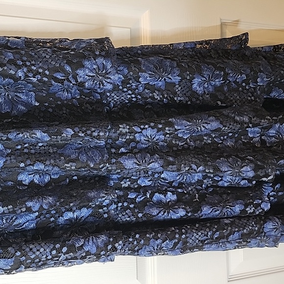 Lulus Molinetto Navy Blue Lace Ruffled Tiered Sleeveless Maxi Dress, Size XL - Picture 7 of 13